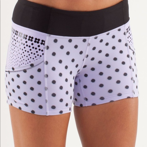lululemon athletica Pants - Lululemon Run Shorty Short Hi Noon Dot Lilac Black